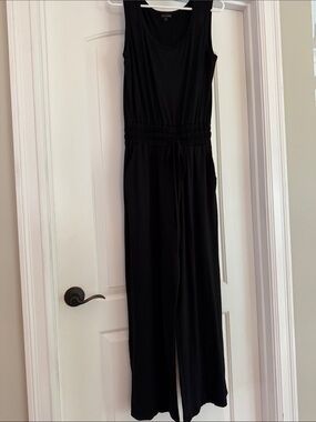 Black Sleeveless Wide-Leg Jumpsuit